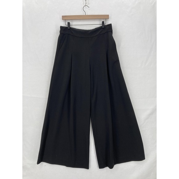 Madewell Caldwell Pull On Trouser Womens 12 Black Culotte Wide Leg Cropped Work - Picture 1 of 15